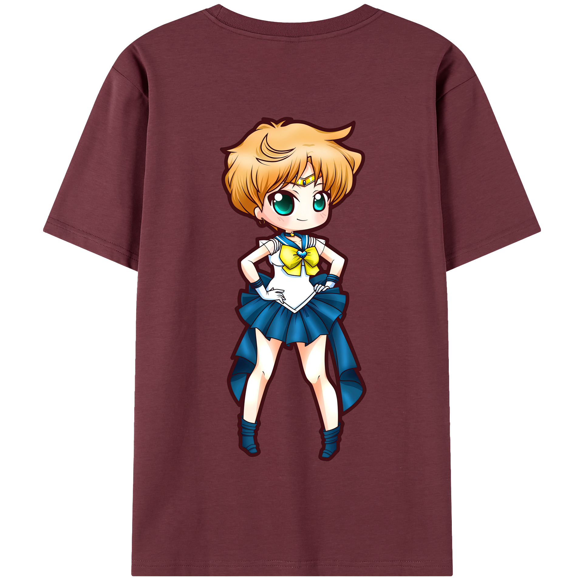 （画像用） 美少女戦士セーラームーン 天王はるか Sailor Moon Tenoh Haruka 綿100％半袖Tシャツ（背面プリント）